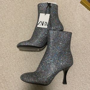 NWT ZARA SPARKLY BOOTIES
